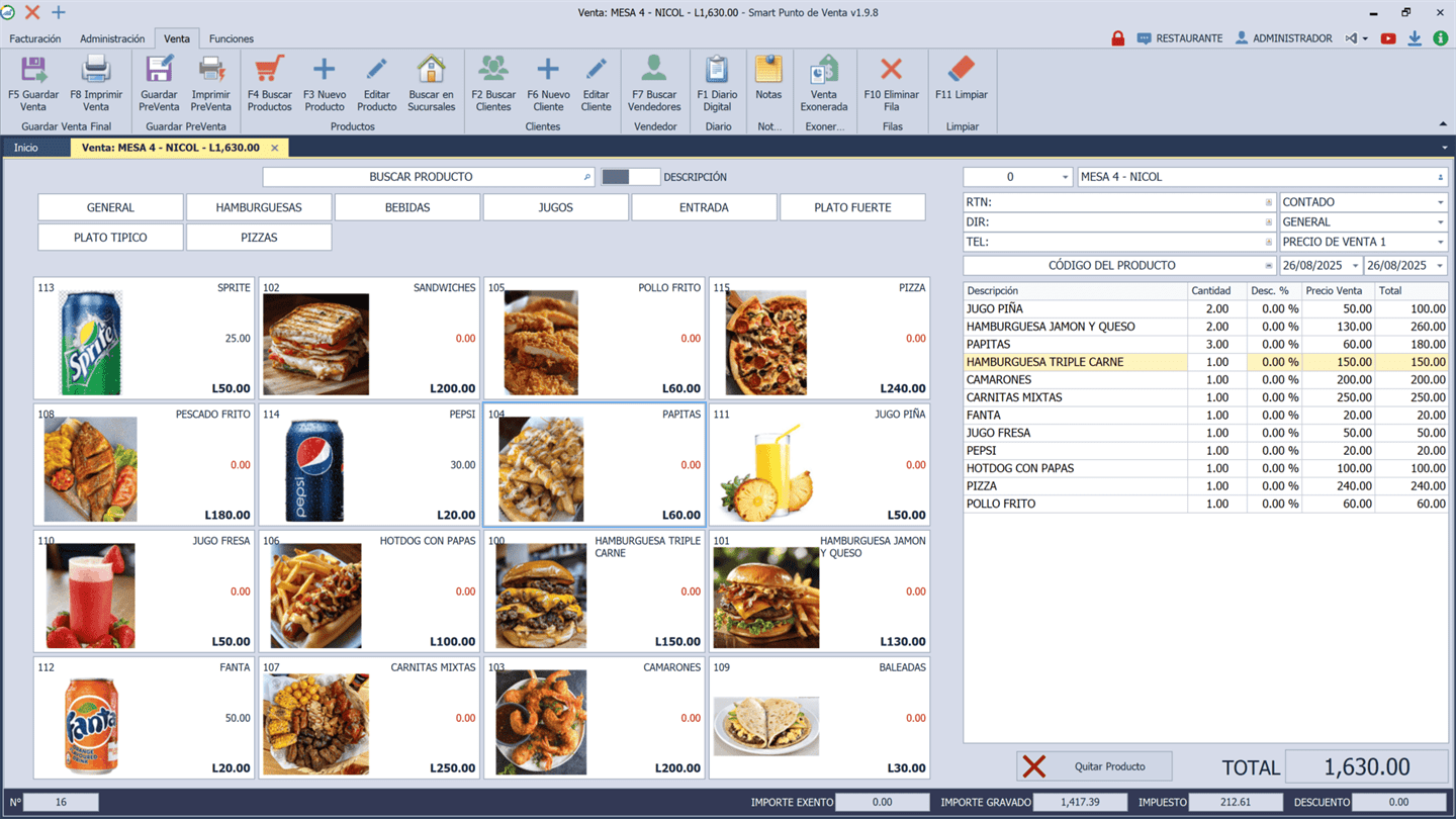 Smart Punto de Venta para restaurantes