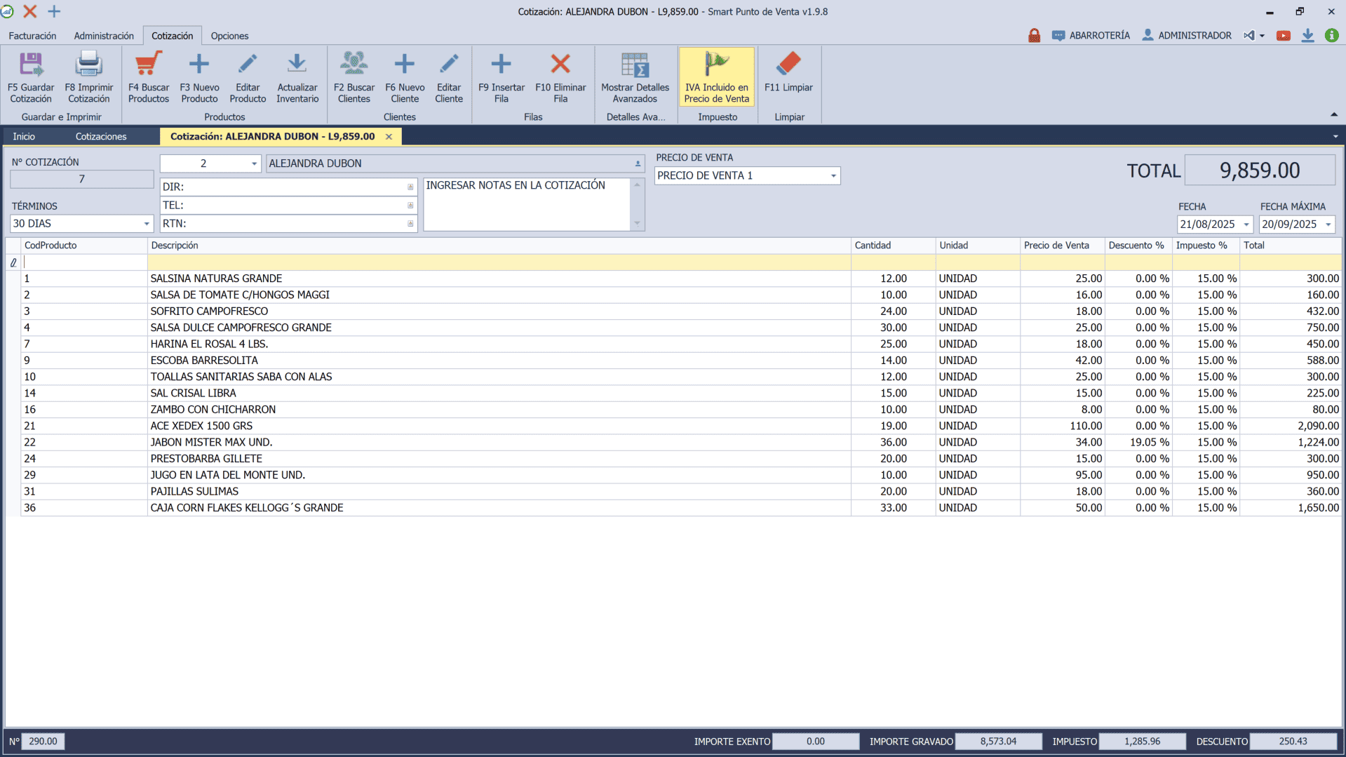 pos-cotizaciones-nueva Pantalla de cotizaciones a clientes en Smart Punto de Venta